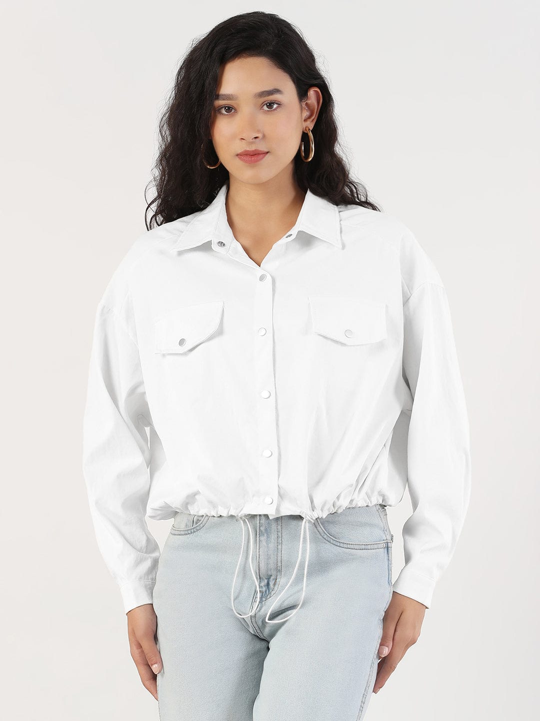 Women's Spread Collar White Tailored Jacket