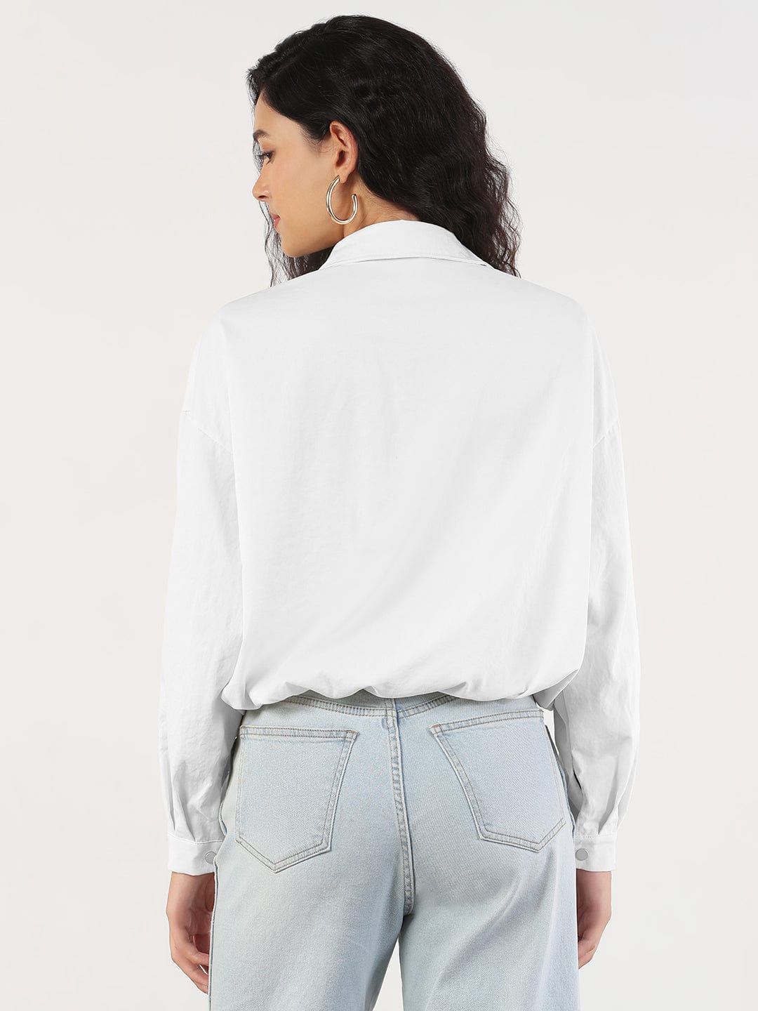 Women's Spread Collar White Tailored Jacket