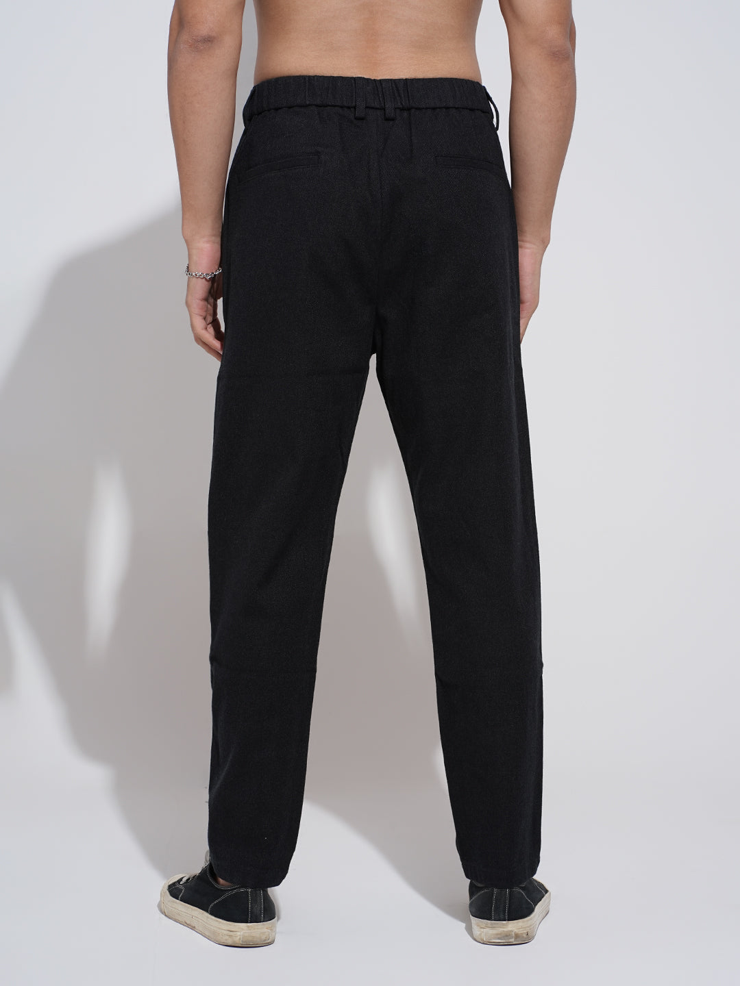 Men's Black Tapered Fit Trousers