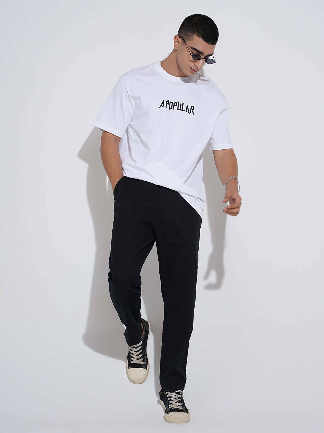 Men's Black Tapered Fit Trousers