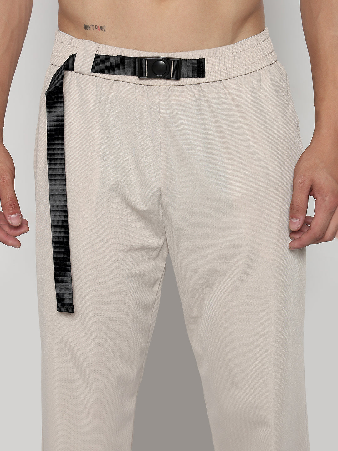 Men's Beige Straight Fit Korean Trouser