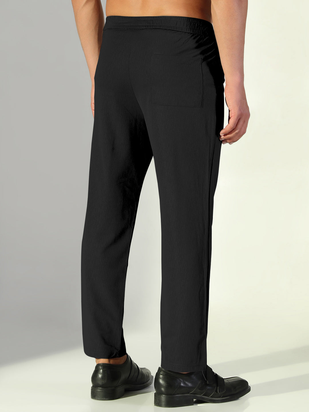 Men's Black Straight Fit Korean Trouser