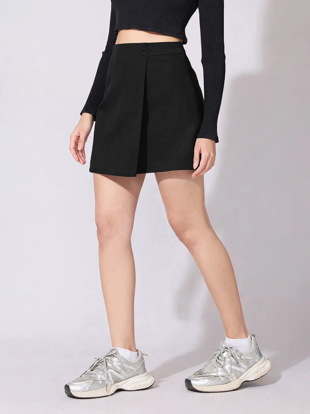 Women's Black Wrap Mini Skirt - from SHOWOFFFF
