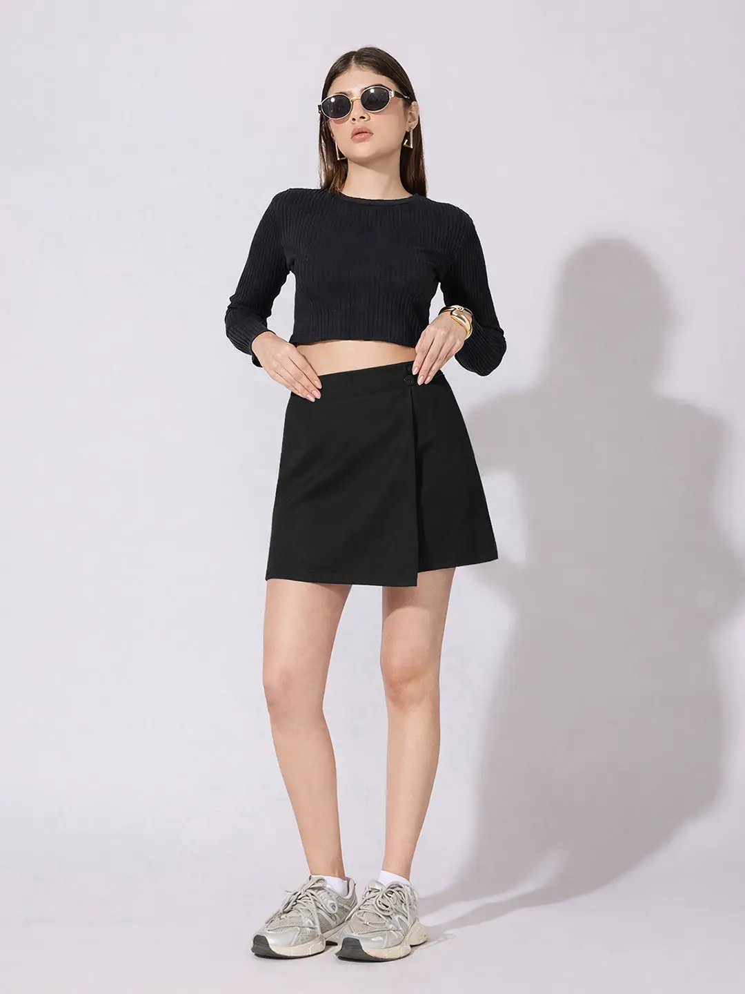 Women's Black Wrap Mini Skirt - from SHOWOFFFF