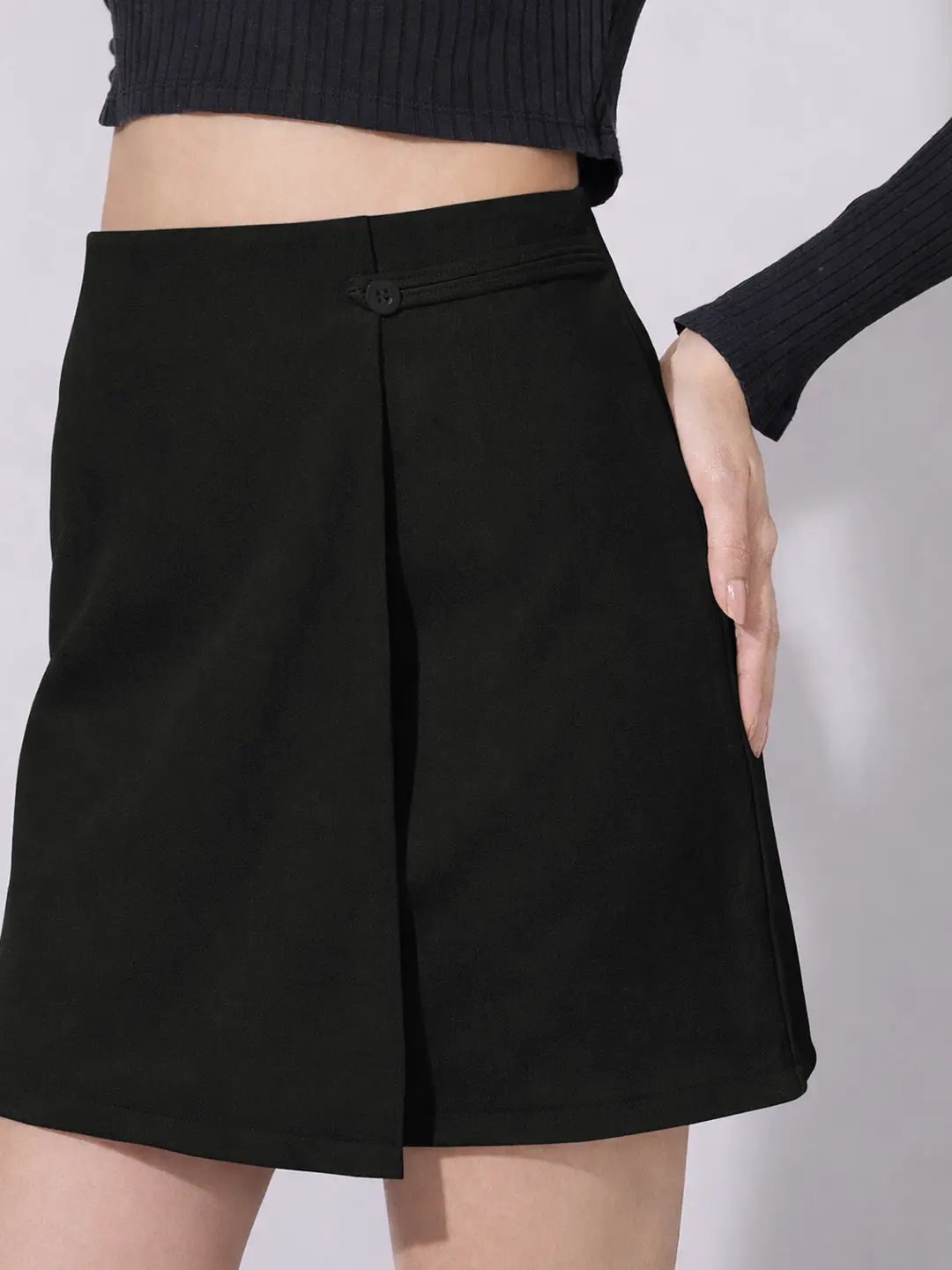 Women's Black Wrap Mini Skirt - from SHOWOFFFF