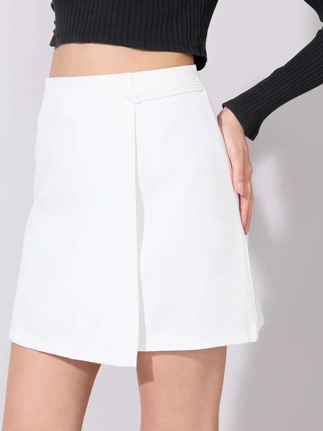 Women's White Wrap Mini Skirt - from SHOWOFFFF