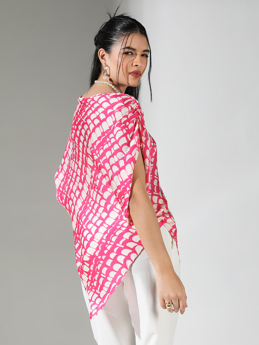 Women Pink Abstract Top