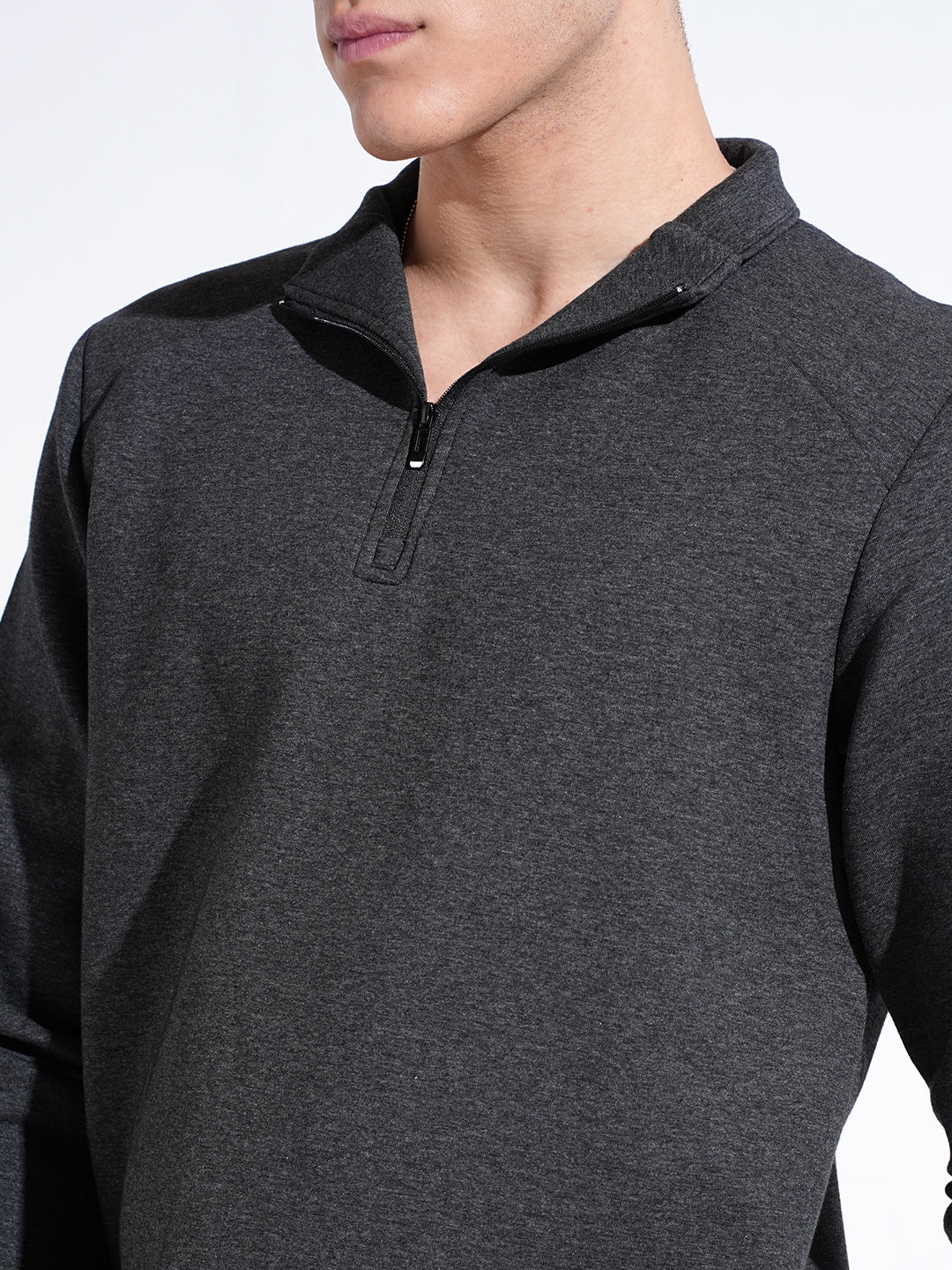 Men's Grey High Neck Sweater
