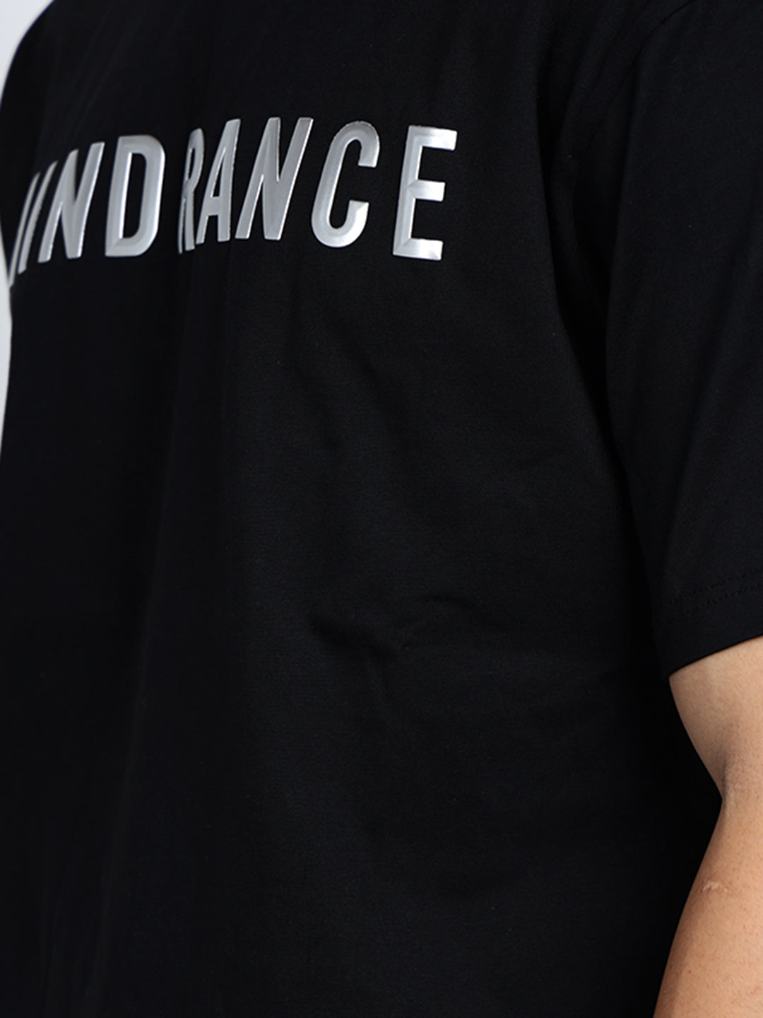 Men's Typography Black Graphic Printed Round Neck Oversized T-Shirt