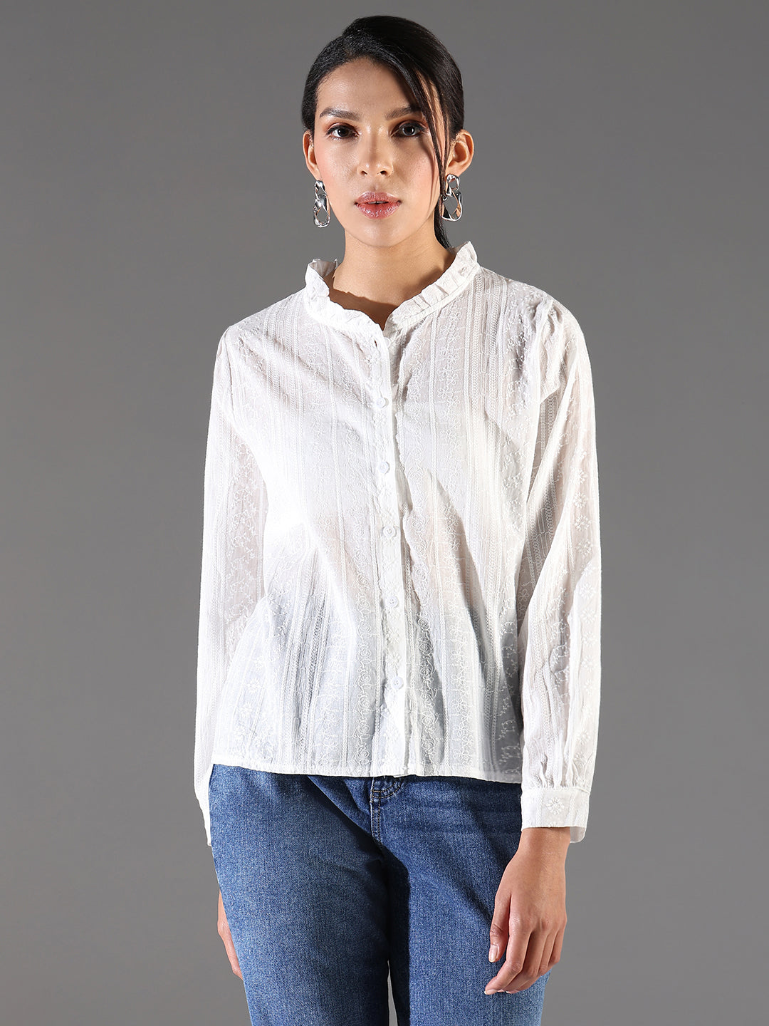 Women White Solid Oversized Shirt