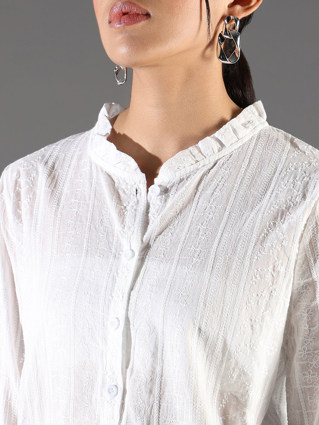 Women White Solid Oversized Shirt