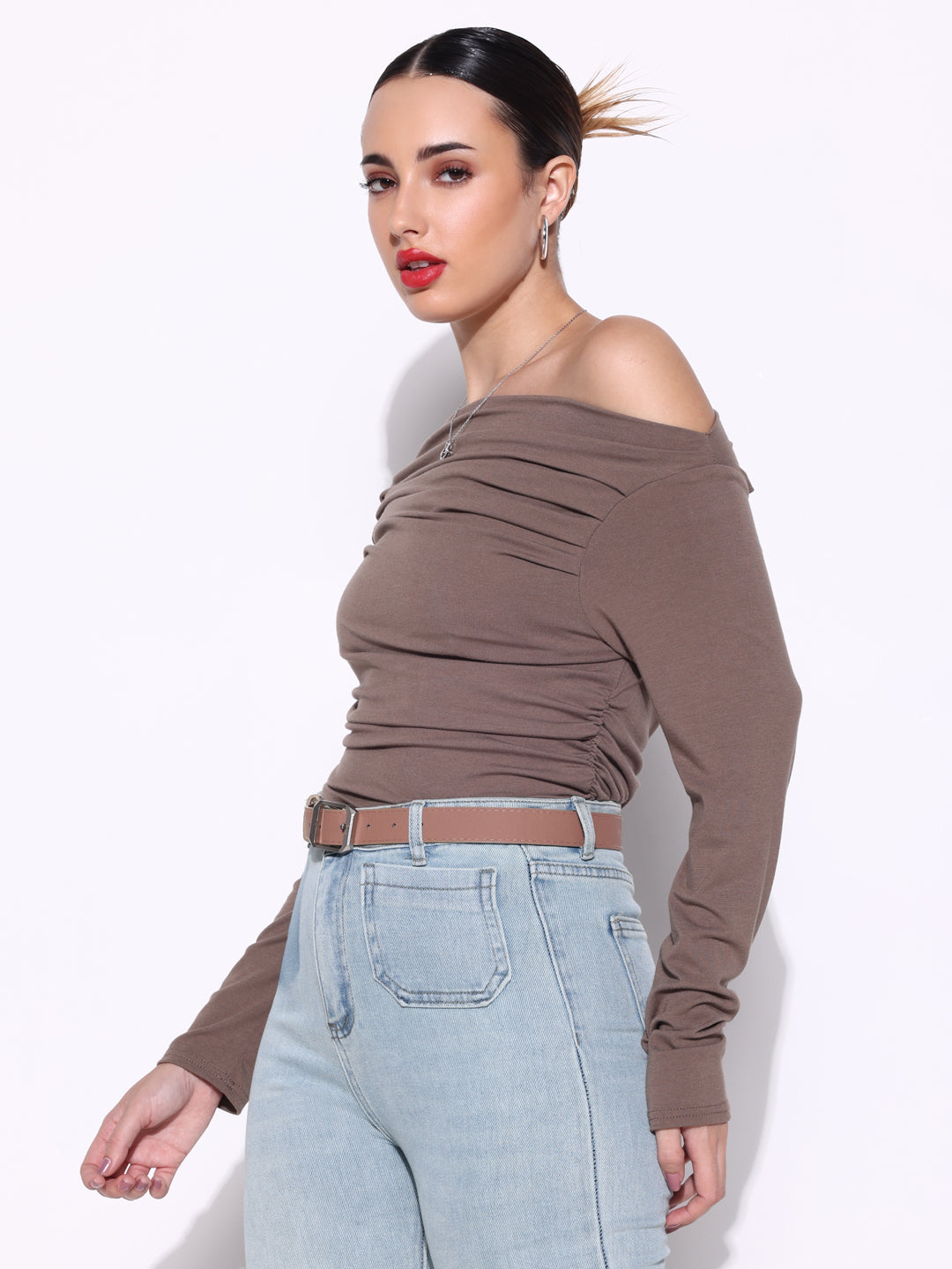 Women Solid Olive Top