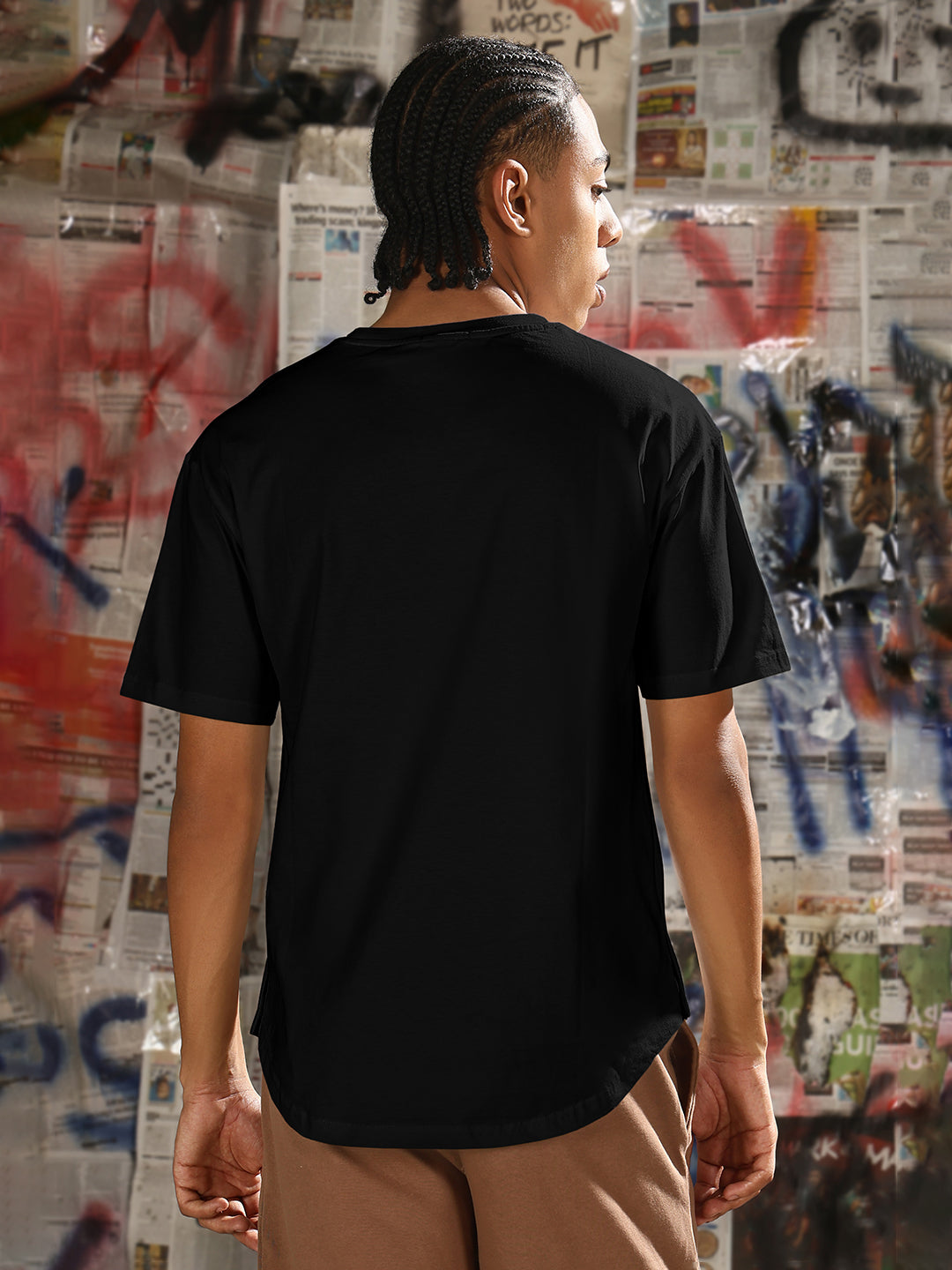 Men's Black Regular Fit T-Shirt
