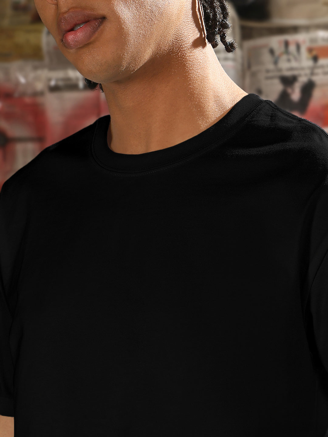 Men's Black Regular Fit T-Shirt