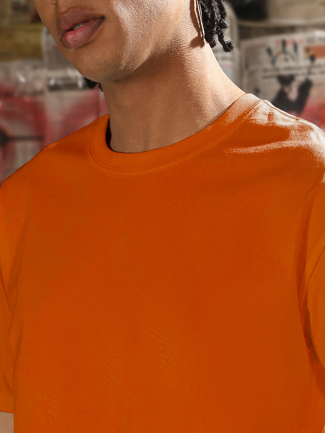 Men's Orange Regular Fit T-Shirt