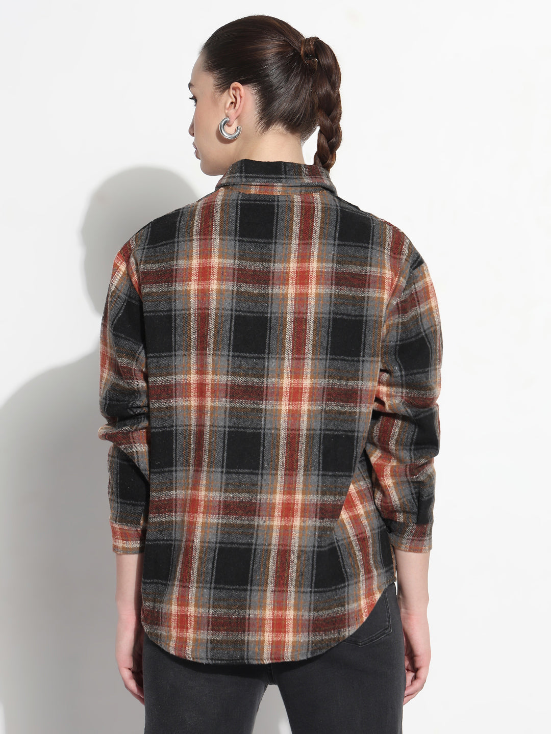 Women's Checked Multi Relaxed Fit Shirt with Chest Pockets