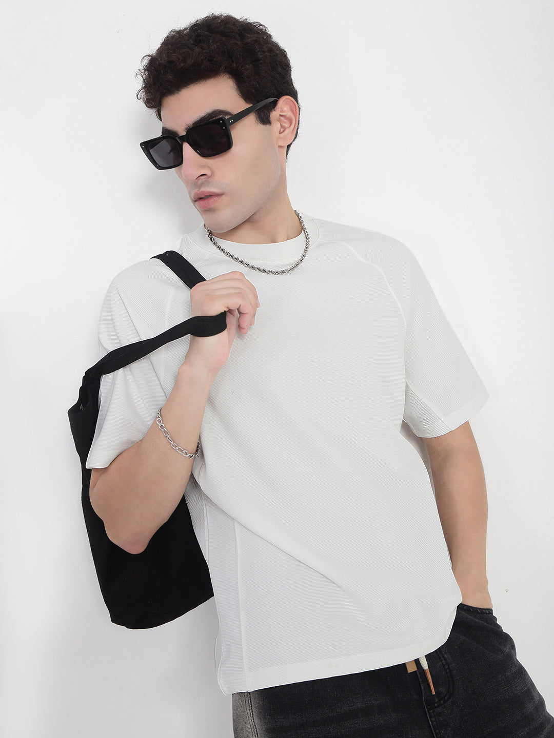 Men's White Relaxed Fit T-Shirt