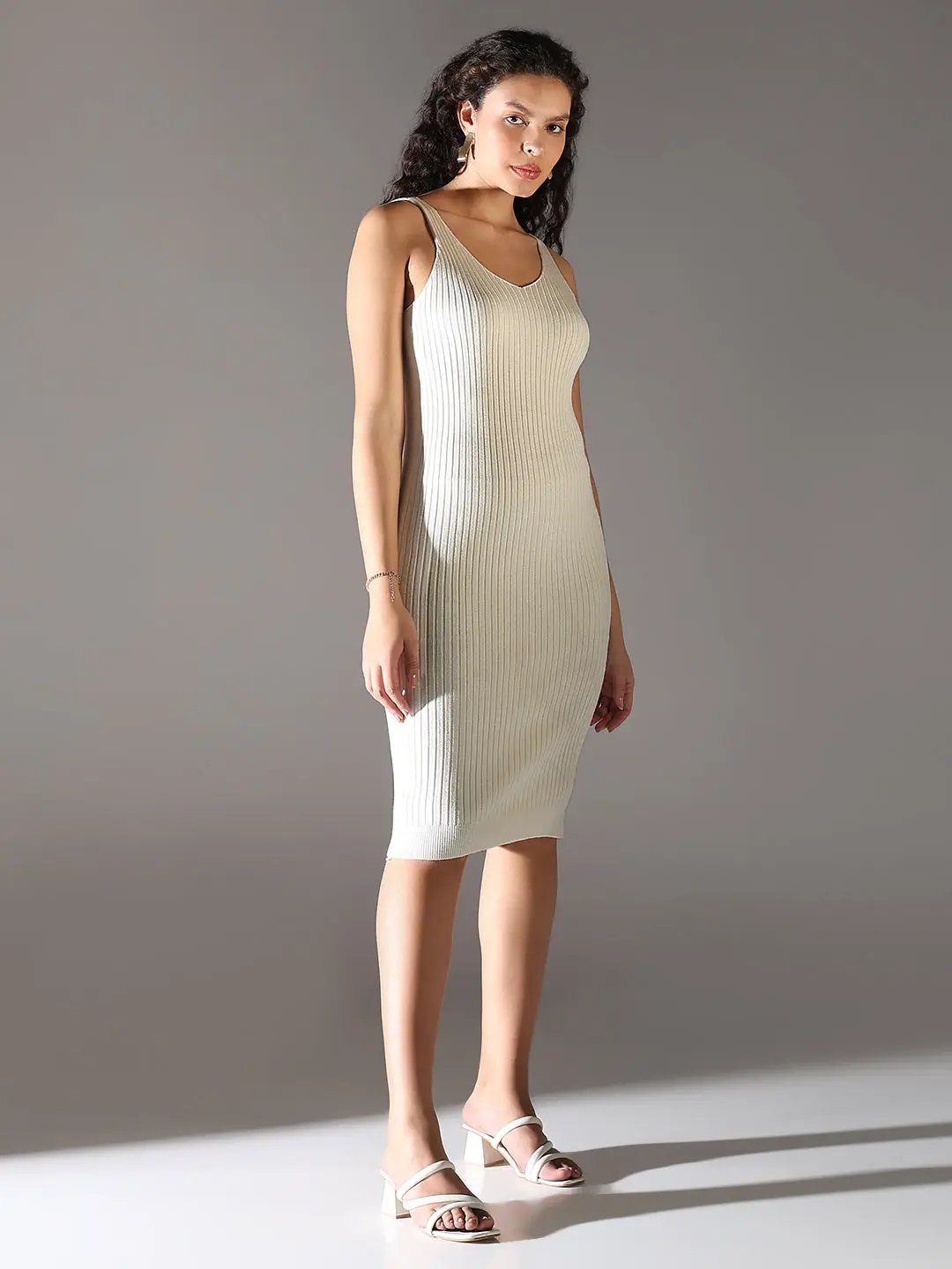 Shop Women's Cream Bodycon Dress with Upper Top| Showoffff Shop Women's Cream Bodycon Dress with Upper Top| Showoffff