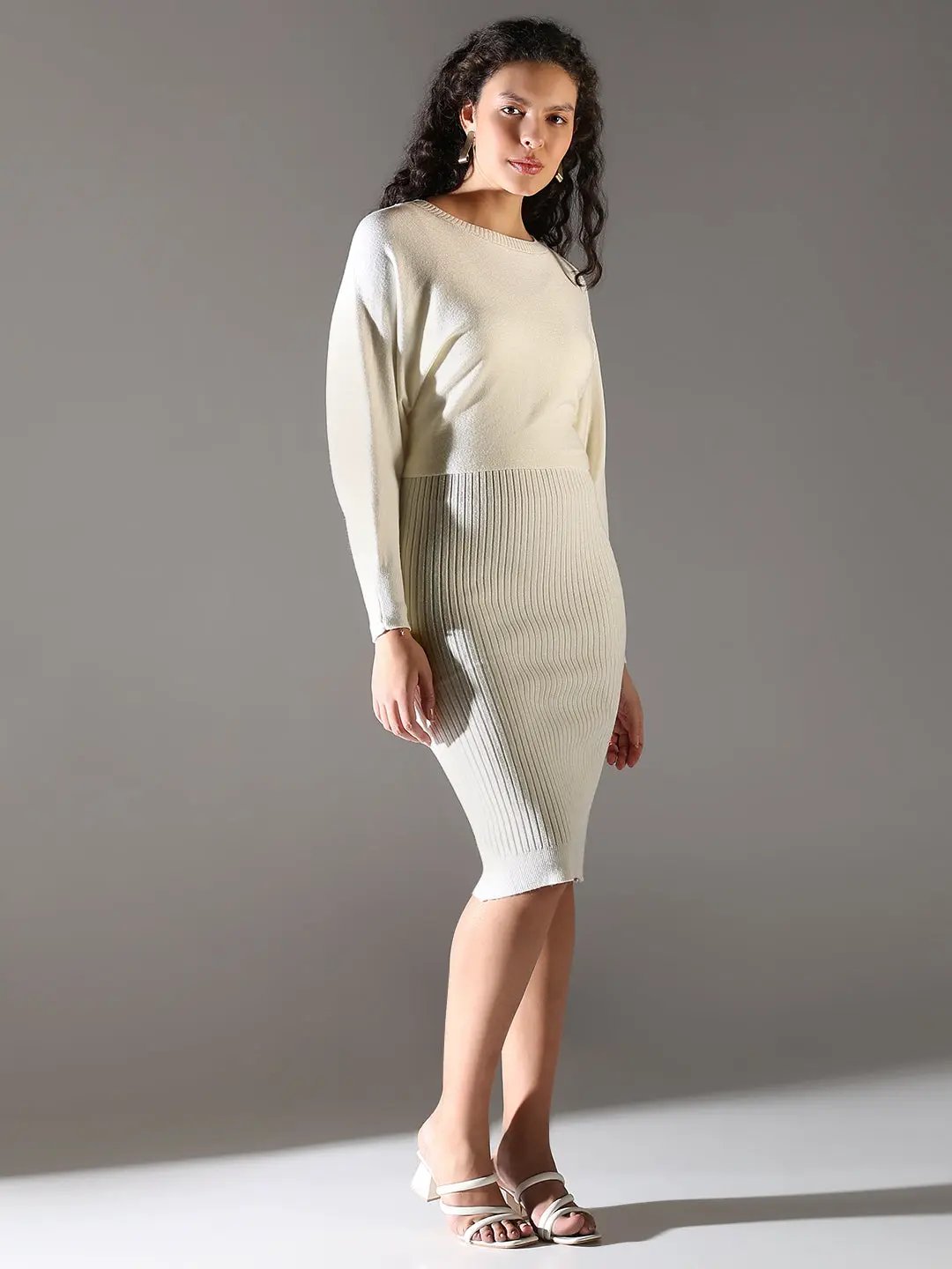 Shop Women's Cream Bodycon Dress with Upper Top| Showoffff Shop Women's Cream Bodycon Dress with Upper Top| Showoffff