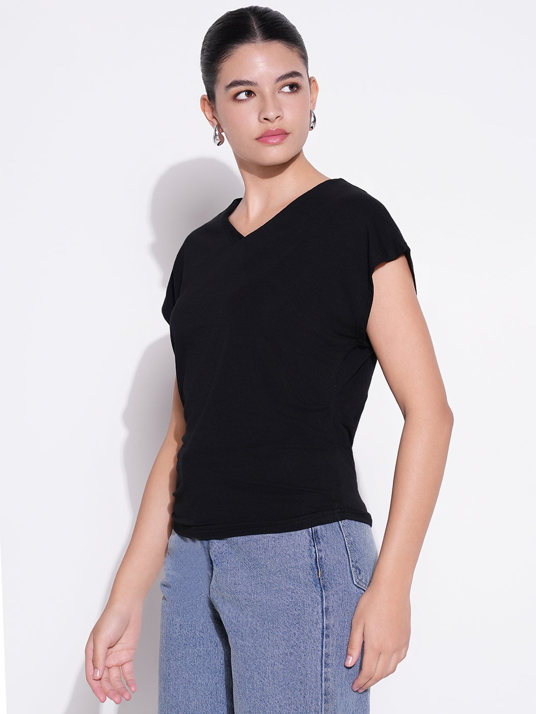 Women Black Solid Top