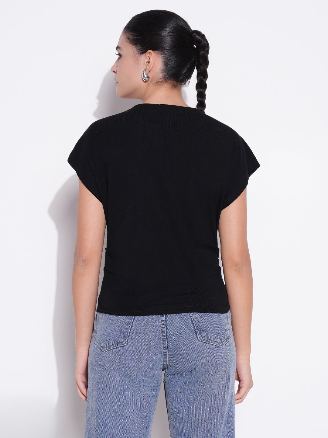 Women Black Solid Top