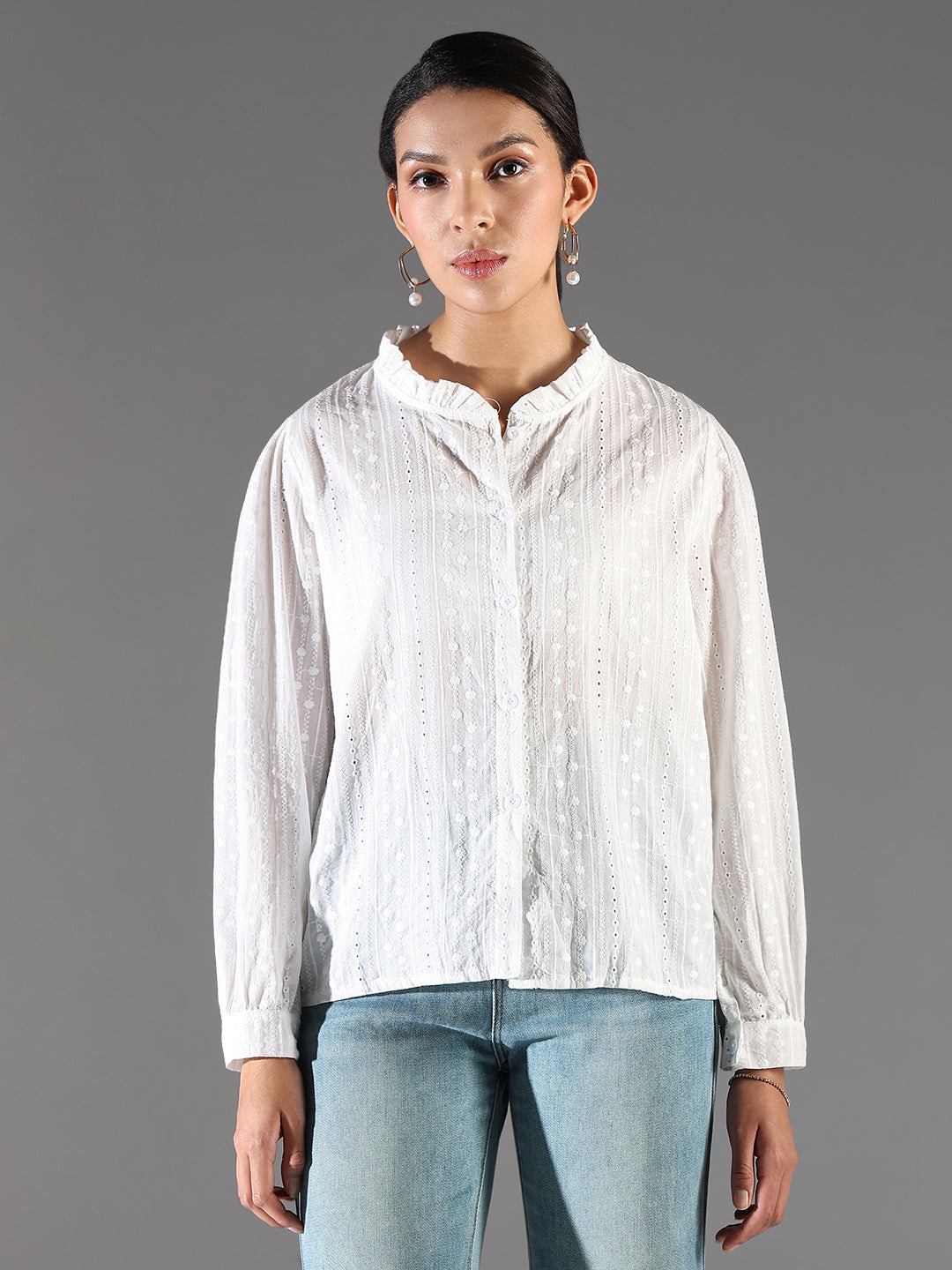 Women White Solid Oversized Shirt