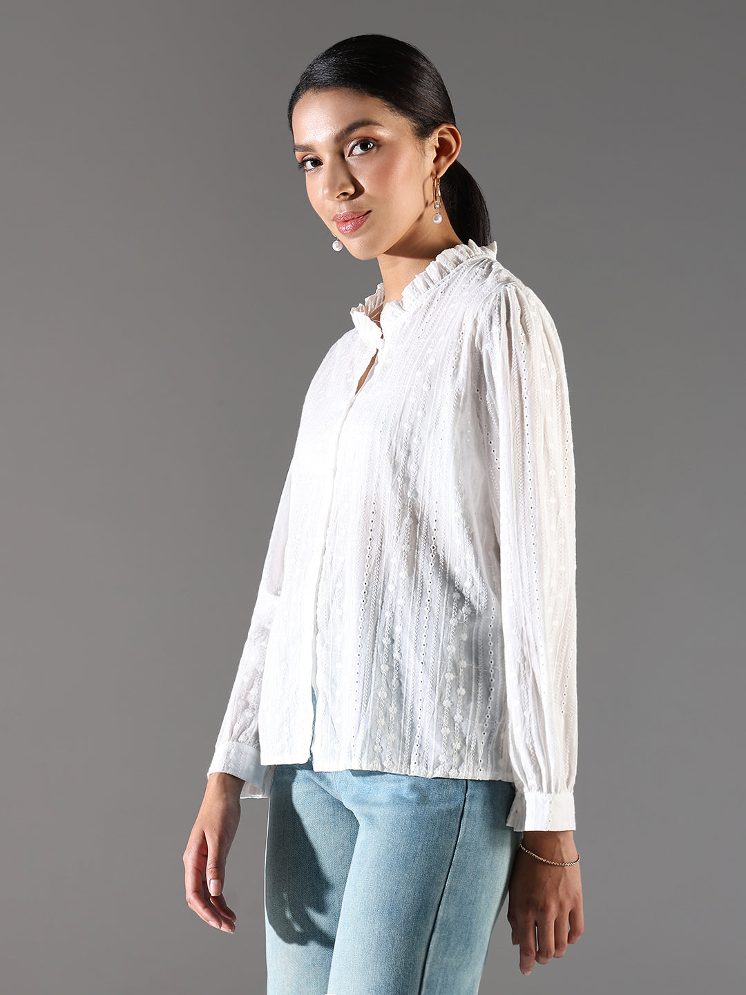 Women White Solid Oversized Shirt