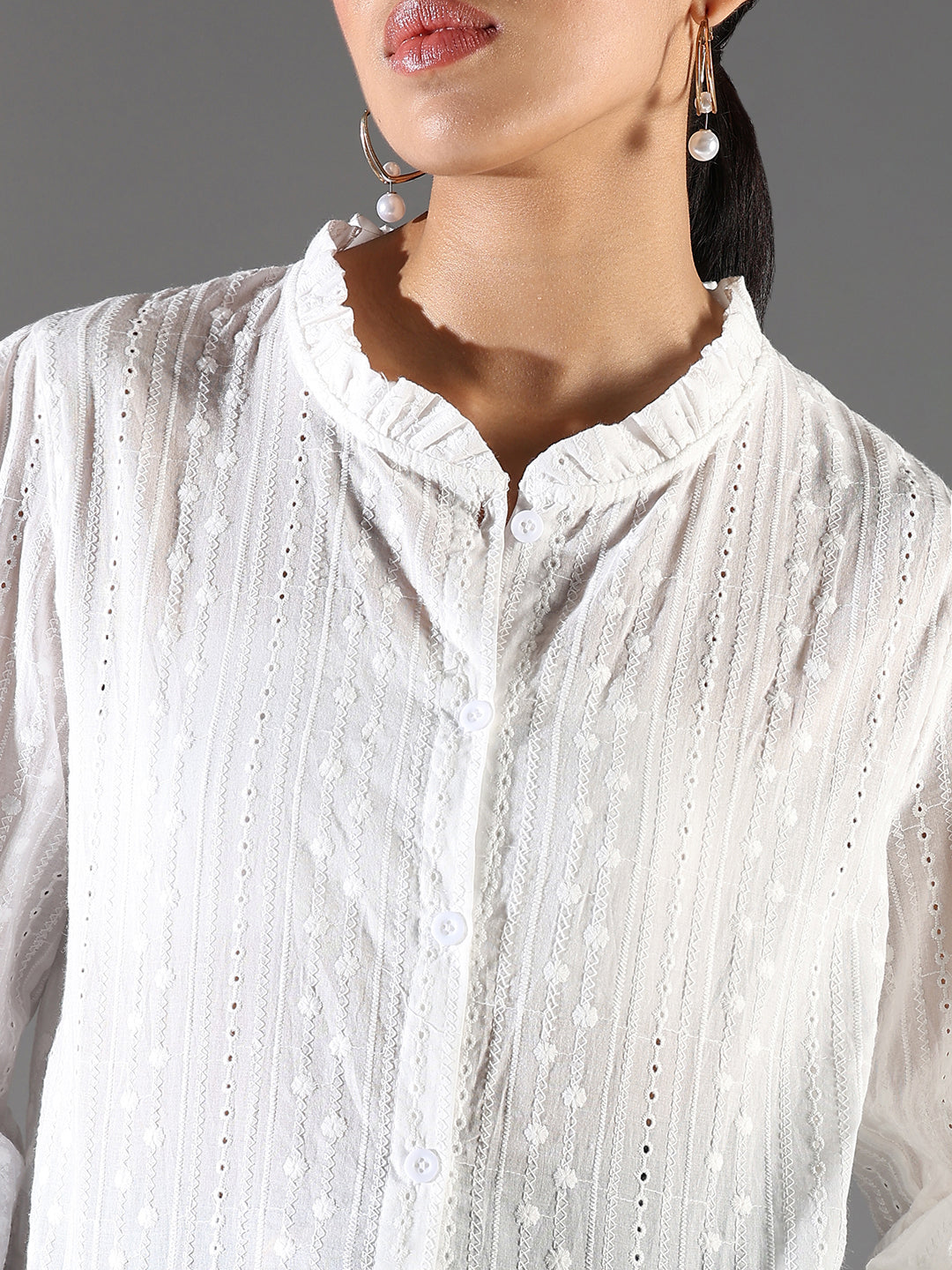 Women White Solid Oversized Shirt