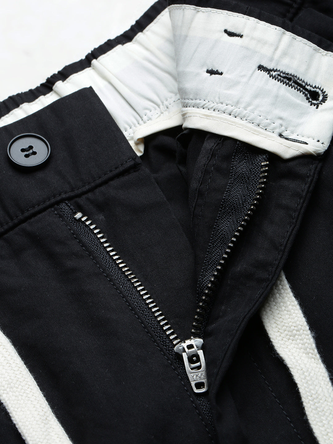 Men's Black Relaxed Fit Korean Trousers