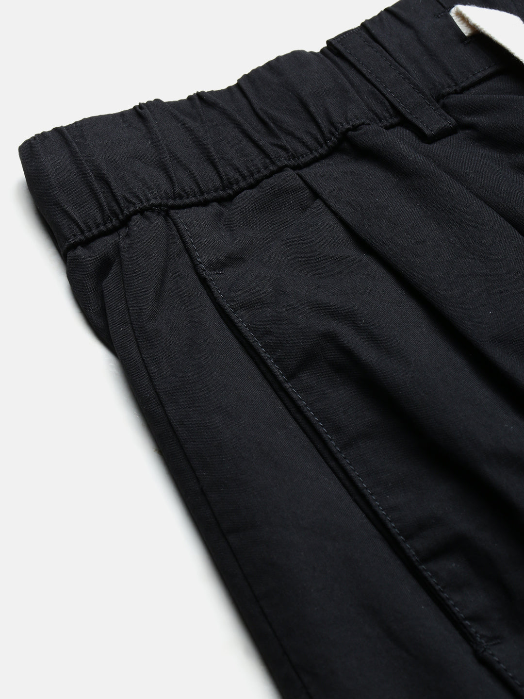 Men's Black Relaxed Fit Korean Trousers
