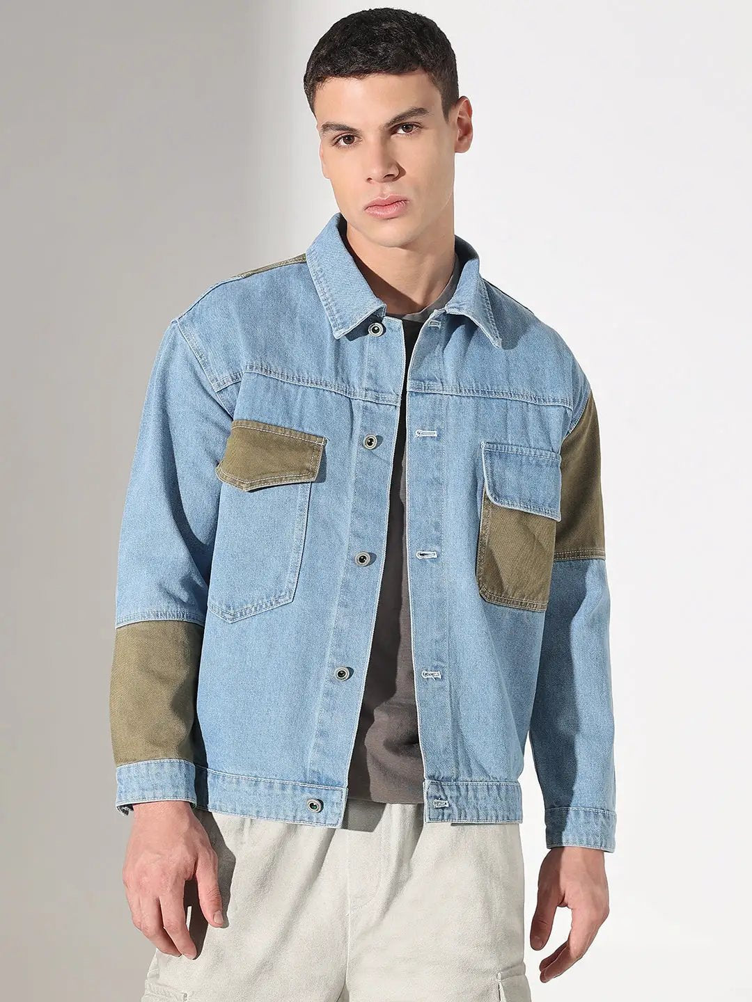 【Knuth Marf】denim over shirt jacket SHOWOFFFF Edition Men's Solid Blue Oversized Denim Jacket