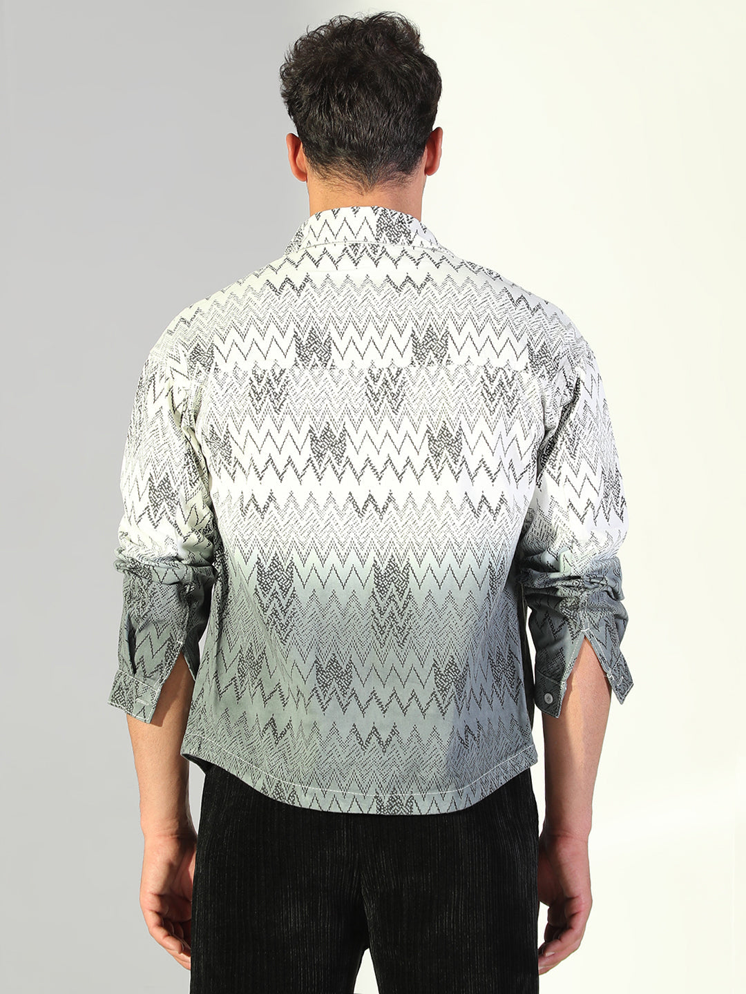 Men's Chevron White Shacket