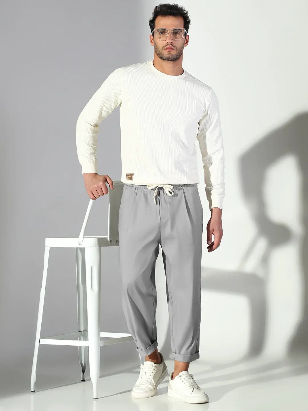 Men's Grey Relaxed Fit Korean Trouser - from SHOWOFFFF