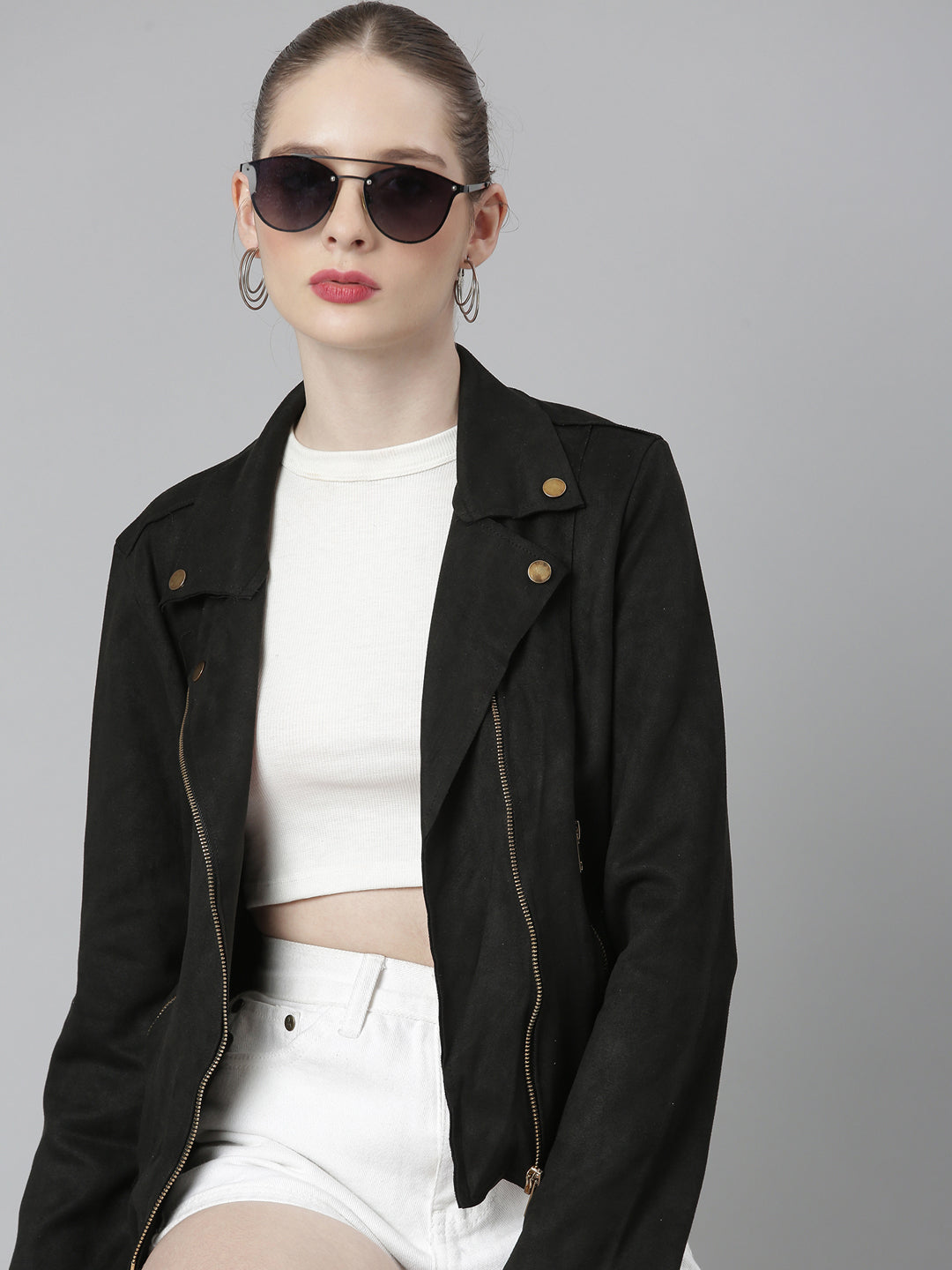 Women Black Solid Tailored Jacket