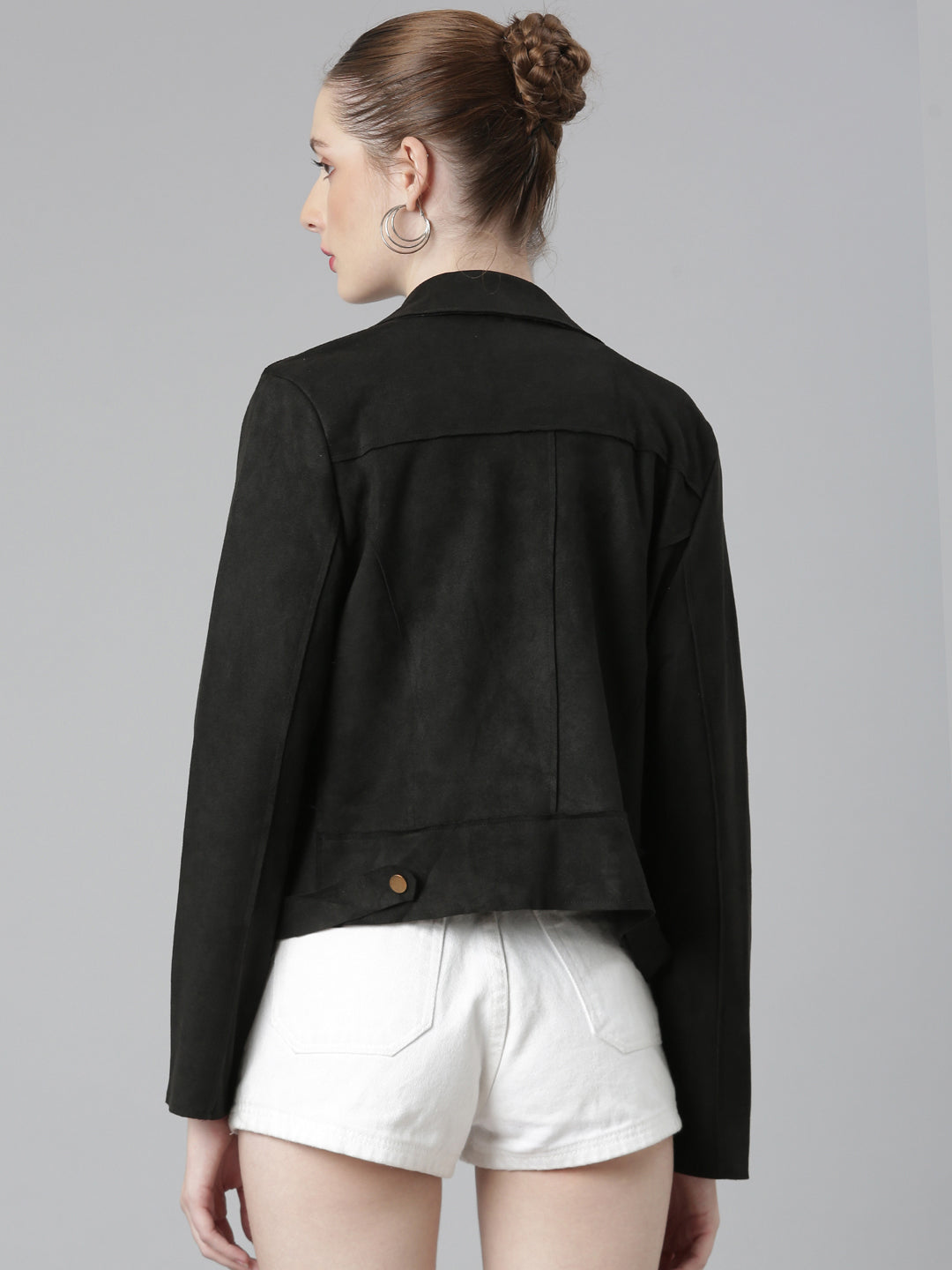 Women Black Solid Tailored Jacket