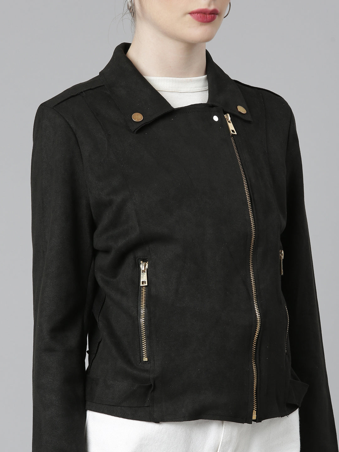 Women Black Solid Tailored Jacket