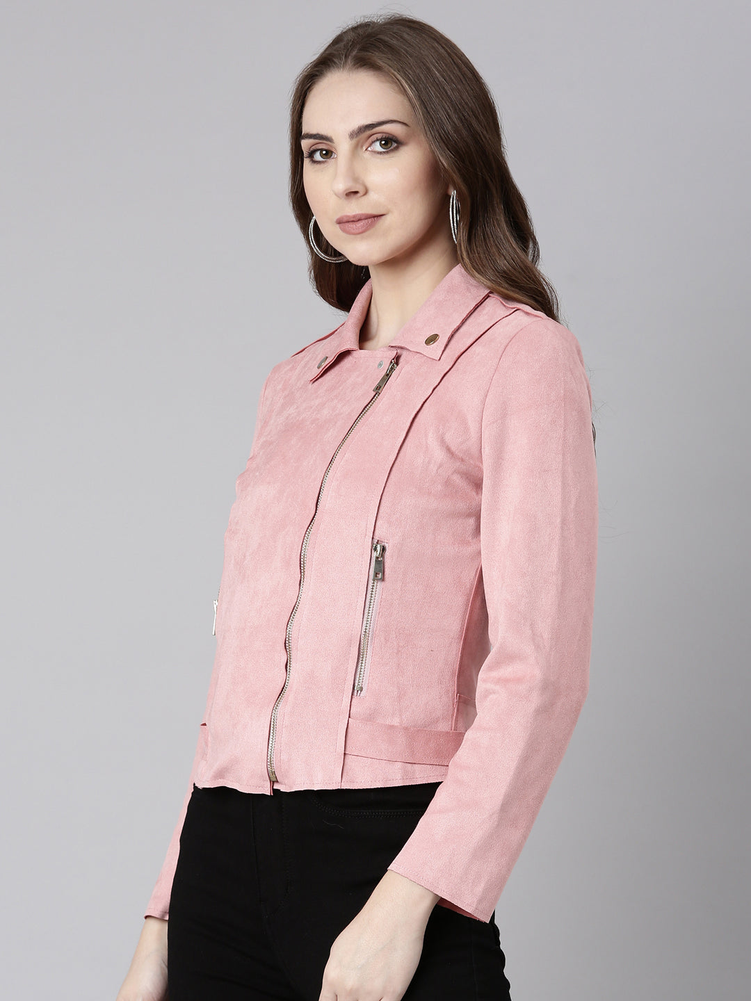 Women Pink Solid Tailored Jacket