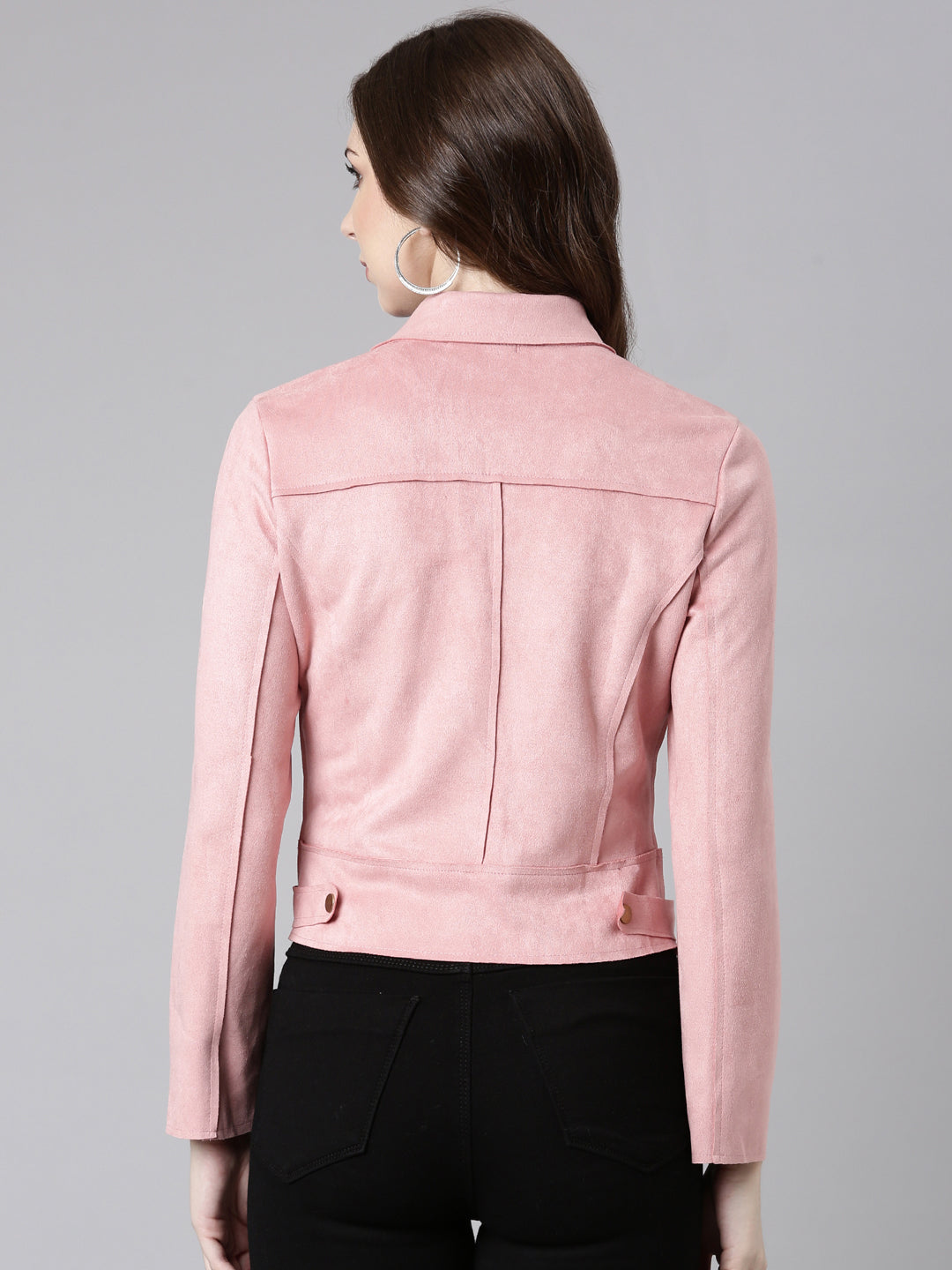 Women Pink Solid Tailored Jacket