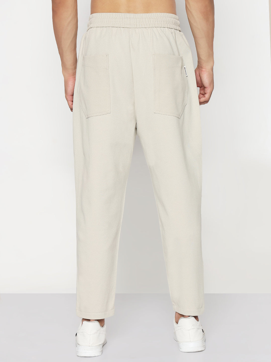 Men's Cream Relaxed Fit Trouser