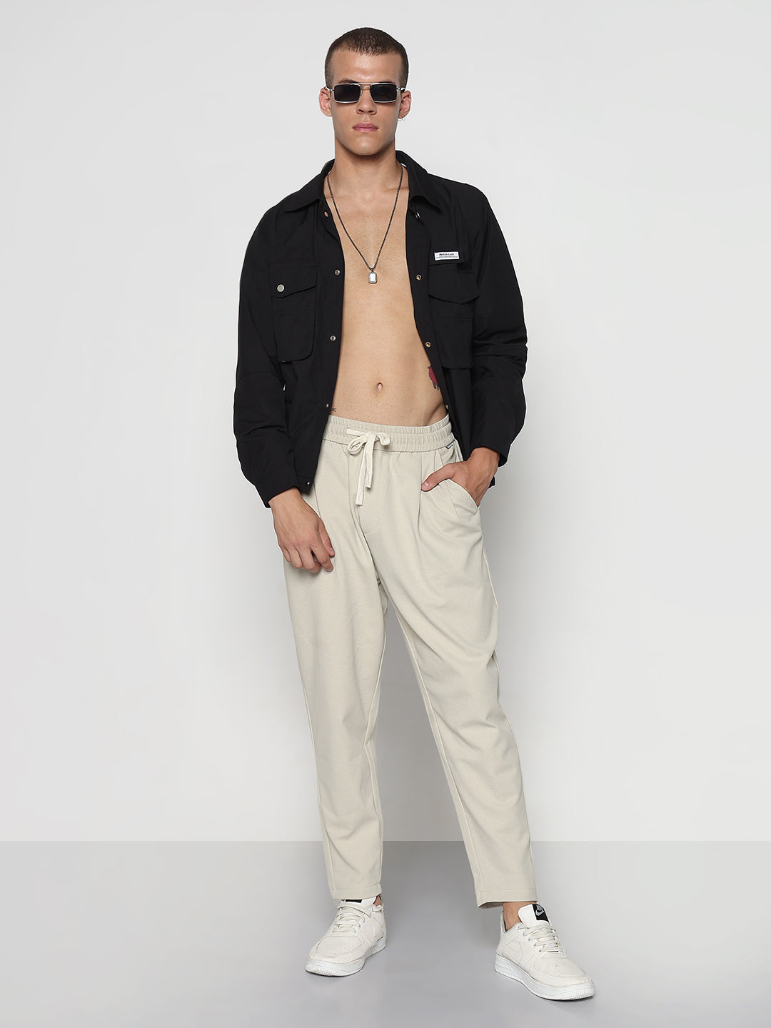 Men's Cream Relaxed Fit Trouser
