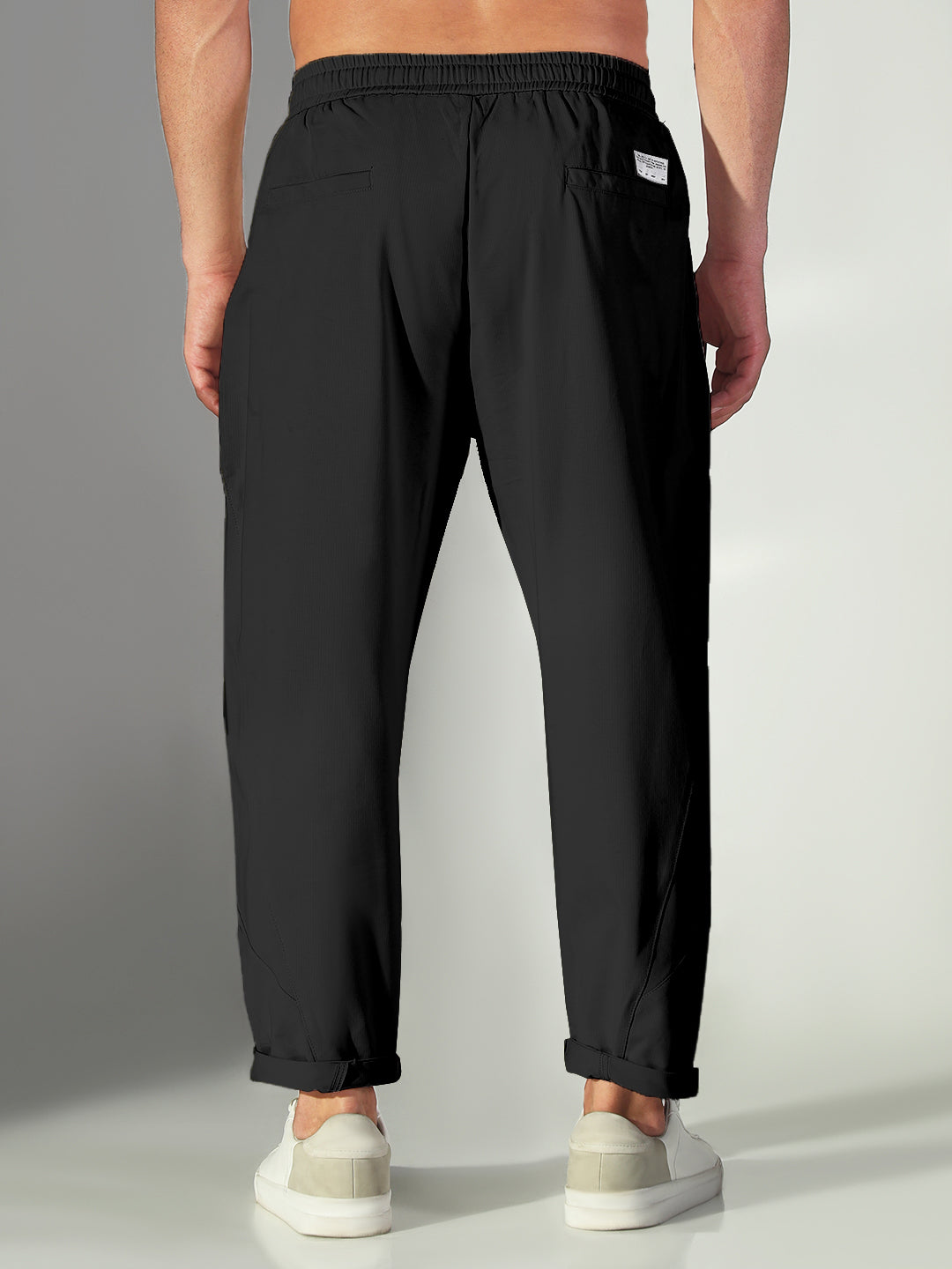 Men's Black Relaxed Fit Korean Trouser