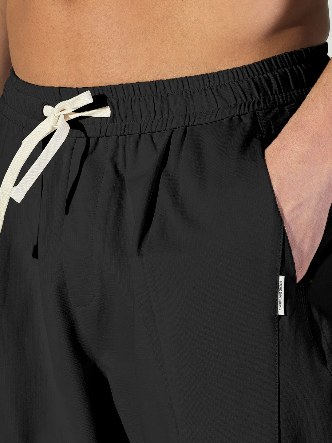 Men's Black Relaxed Fit Korean Trouser