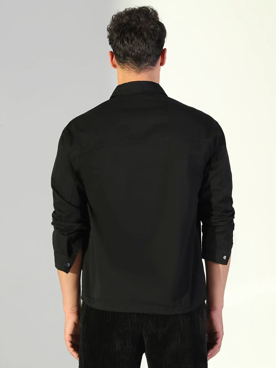 Men's Solid Black Shacket - Uncategorized from SHOWOFFFF