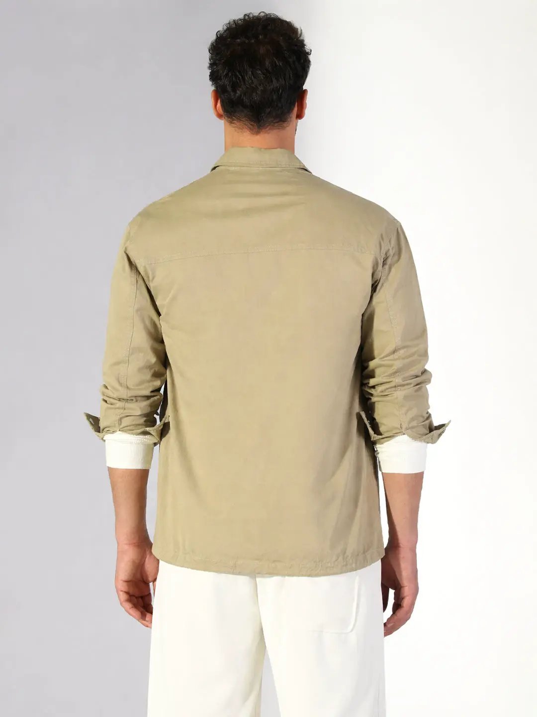 Men's Solid Khaki Shacket - Uncategorized from SHOWOFFFF
