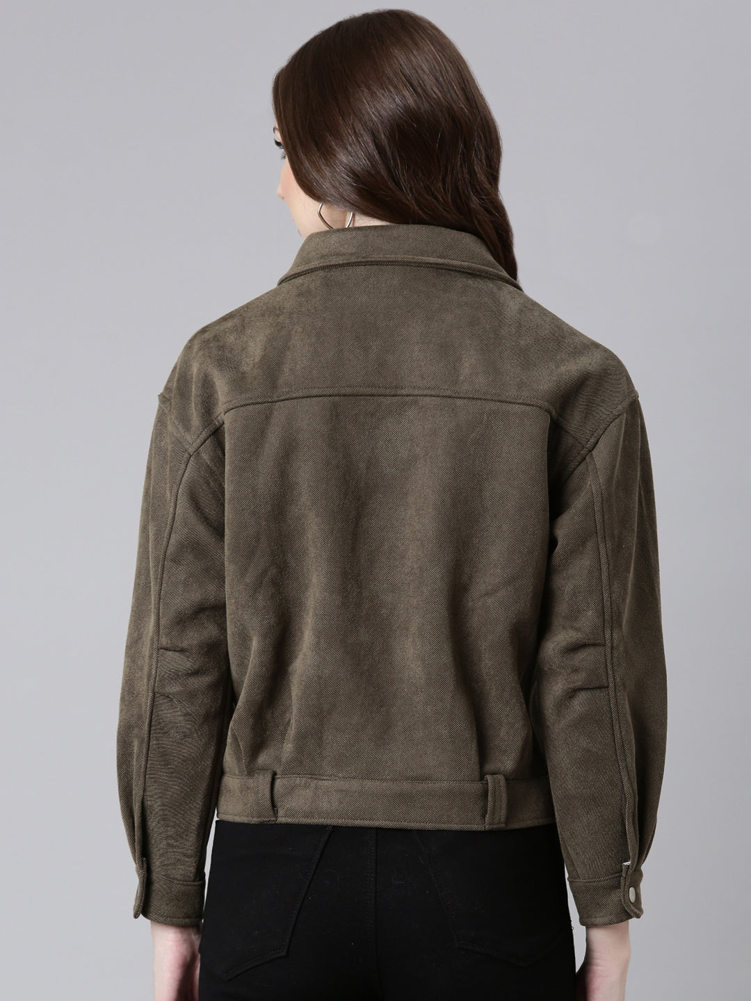 Women Olive Solid Tailored Jacket