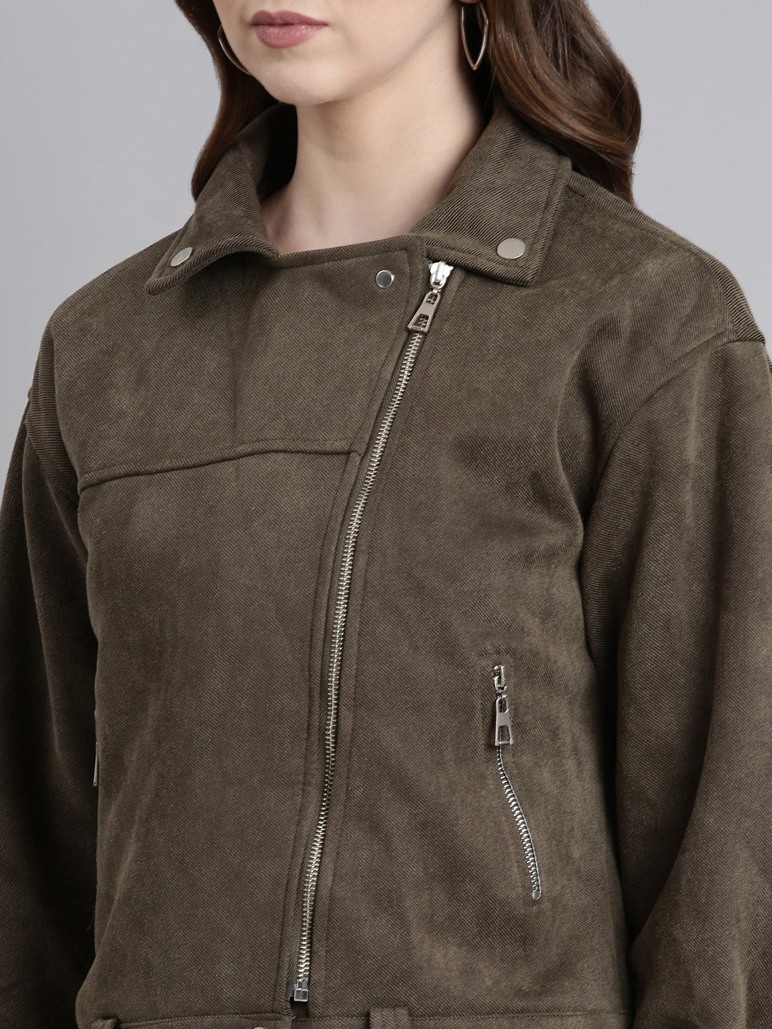 Women Olive Solid Tailored Jacket