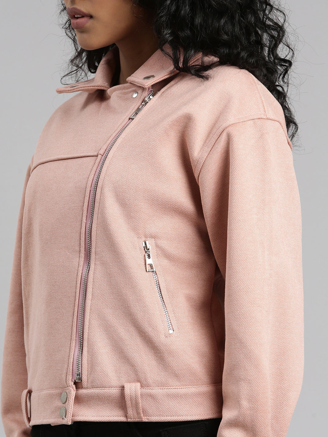 Women Peach Solid Tailored Jacket