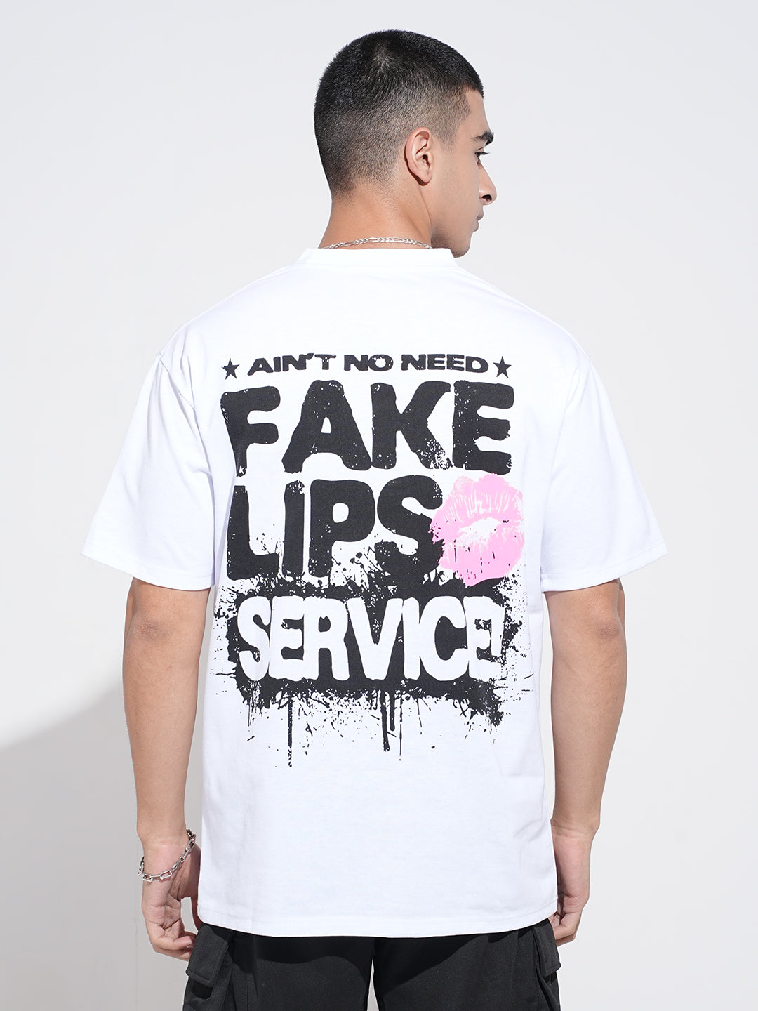 Men's Graphic Print White Short Sleeves Round Neck Relaxed Fit T-Shirt