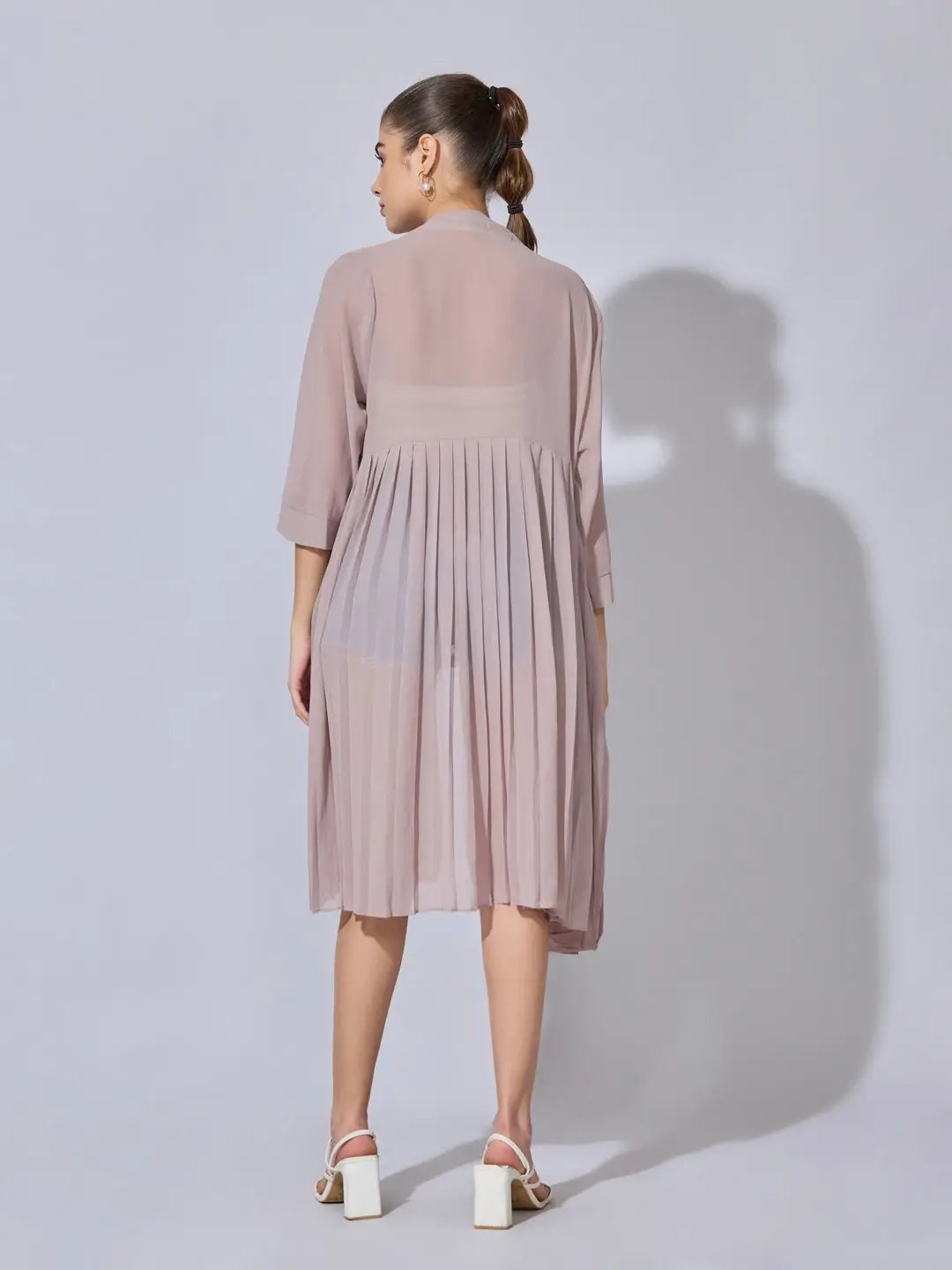 Women's Ribbed Beige Longline Open Front Shrug - from SHOWOFFFF