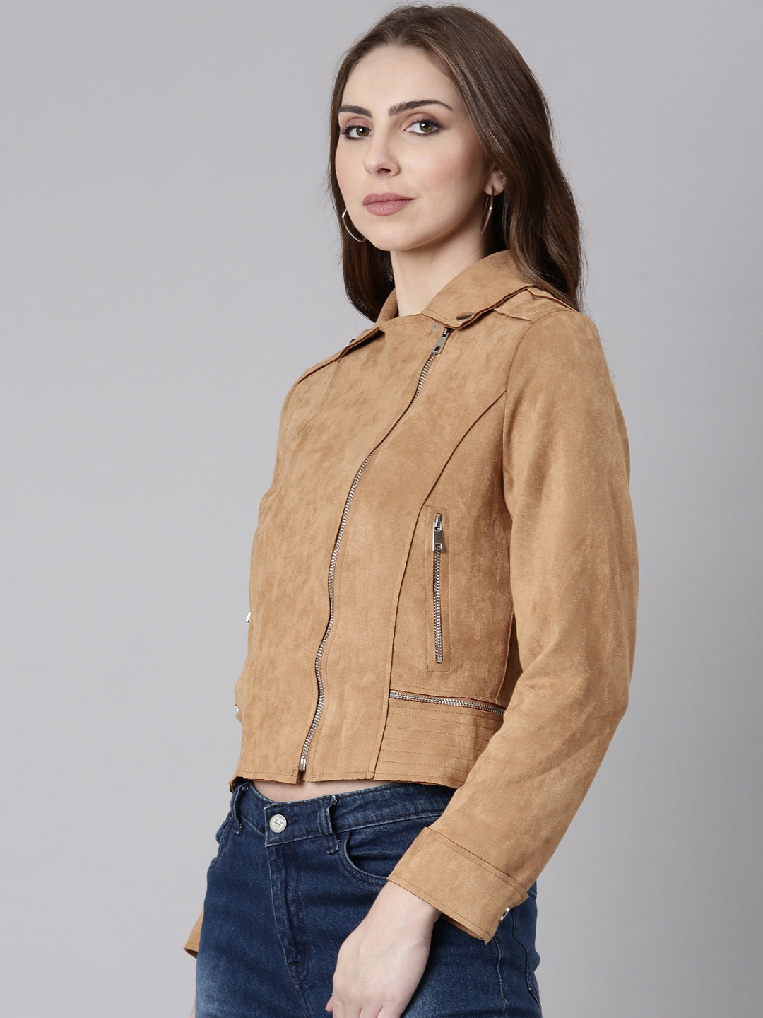 Women Rust Solid Tailored Jacket